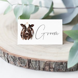 Tarjetas de lugar para bodas de vacas/Tarjetas de lugar para bodas de granjas/Bodas con temática de granjas/Bodas de granjeros/Tarjetas de lugar para ovejas/Bodas de granjeros lecheros