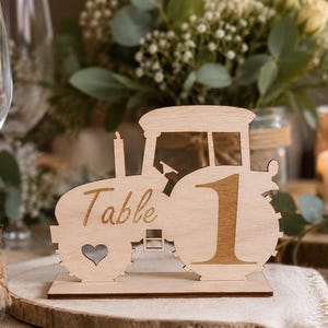 Tractor wedding table numbers/Country theme wedding table numbers/Farm wedding table numbers/Rustic table numbers/barn wedding table number