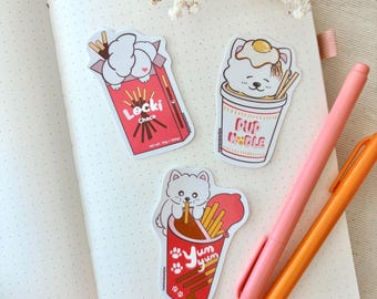Asian Snack Dog Sticker Set | Waterproof Vinyl Decals