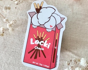 Pocky Dog Vinyl Sticker, Kawaii Asian Snack Decal, Samoyed Strawberry Pocky Art, Cute Dog Lover Gift, Laptop Decal for Teens