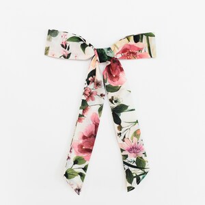 Zero Waste Grand Floral Hair Bow | Handsewn/No Glue | 100% Cotton Large Bow | Made in France Barrette | Summer and Fall Classic Hair Bows