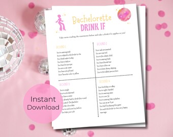 Disco Bachelorette Drink If Game: Hen Party Fun (PDF Download)