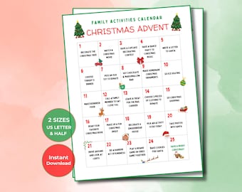 Family Christmas Activities Advent Calendar (Digital Download)