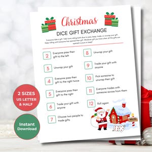 Christmas Dice Game, Gift Exchange Game, Christmas Party Game, Christmas Gift Game, Roll The Dice Gift Exchange, Holiday Present Swap Game