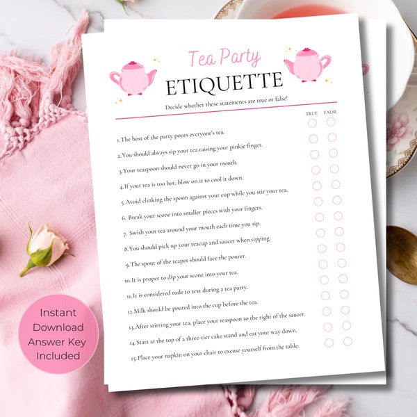 Tea Etiquette Game | Ladies Tea Party | Afternoon Tea Party | Tea Party Etiquette | Tea Party Games | Tea Etiquette | Church Tea Party