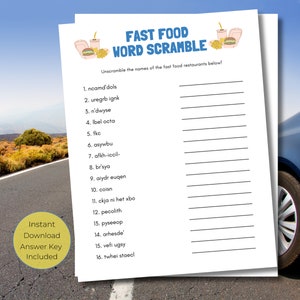 Road Trip Word Scramble | Word Scramble Game | Road Trip Games | Car Games | Travel Games | Road Trip Games For Adult | Road Trip Activity