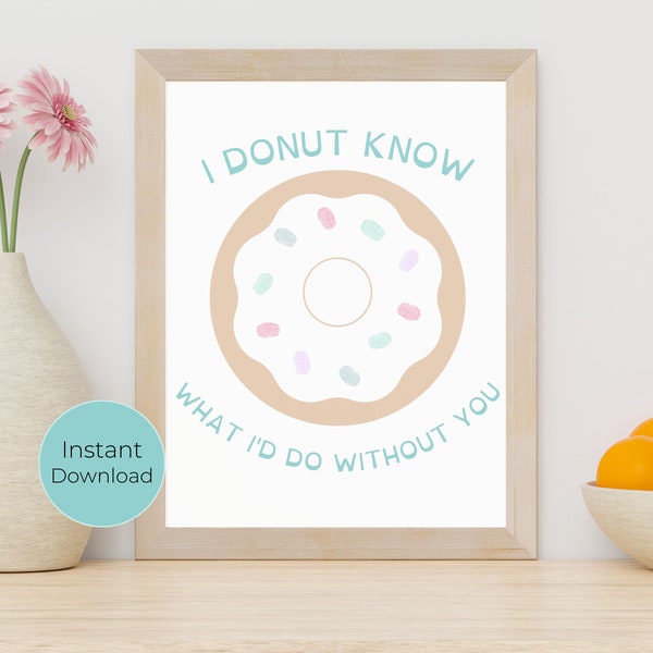 Fathers Day Fingerprint Craft | Donuts With Dad Craft | Fingerprint Art For Dad | Father's Day Classroom Activity | I Donut Know What | DIY