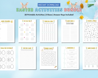 Easter Activity Pages: Games, Coloring, Mazes (Digital Download)