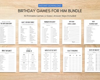 Male Birthday Party Games: Beer Games Bundle (Digital Download)