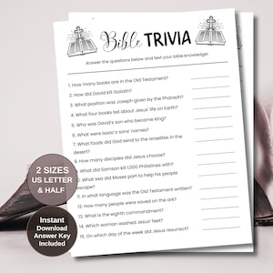 Bible Trivia Game, Bible Games for Teen, Women&#39;s Ministry Games, Church Games, Group Icebreaker, Sunday School Activity, Teen VBS Game