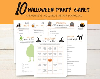 Halloween Party Games Bundle: Trivia, Bingo, Scavenger Hunt (PDF Download)