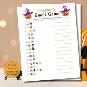 Halloween Emoji Game: Family Party Activity (PDF Download)