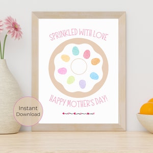 Mothers Day Fingerprint Crafts | Donut Mother&#39;s Day Fingerprint | Mom Fingerprint | Fingerprint Art For Mothers Day | Classroom Activity