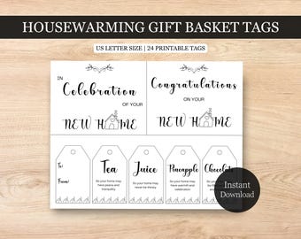 Housewarming Gift Tags and Card, Printable New Home Gift (Digital Download)