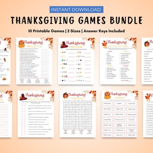 Thanksgiving Games Bundle | Thanksgiving Games Printable | Thanksgiving Party Games | Friendsgiving Games | Thanksgiving Games