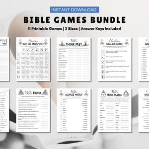 Bible Game Bundle, Christian Games, Bible Study Games, Bible Trivia, Church Activities, Youth Group Games, Sunday School Games, Church Games