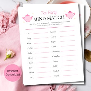 Spill the Tea Game Tea Party Games Printable Tea Party Activities Girls ...