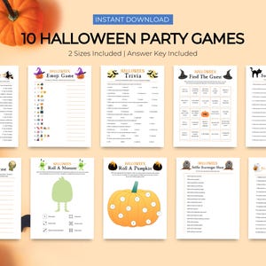 Halloween Party Games Bundle | Halloween Games for Adults | Halloween Activities Printable | Halloween Trivia | Halloween Games for Teens