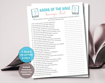 Books of the Bible Scavenger Hunt Game: Christian PDF Activity (Digital Download