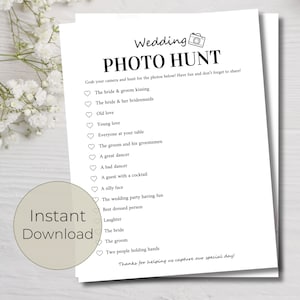 Wedding Photo Hunt | Wedding I Spy Game | Photo Scavenger Hunt | Wedding Table Activities | Wedding Ice Breakers | Cocktail Hour