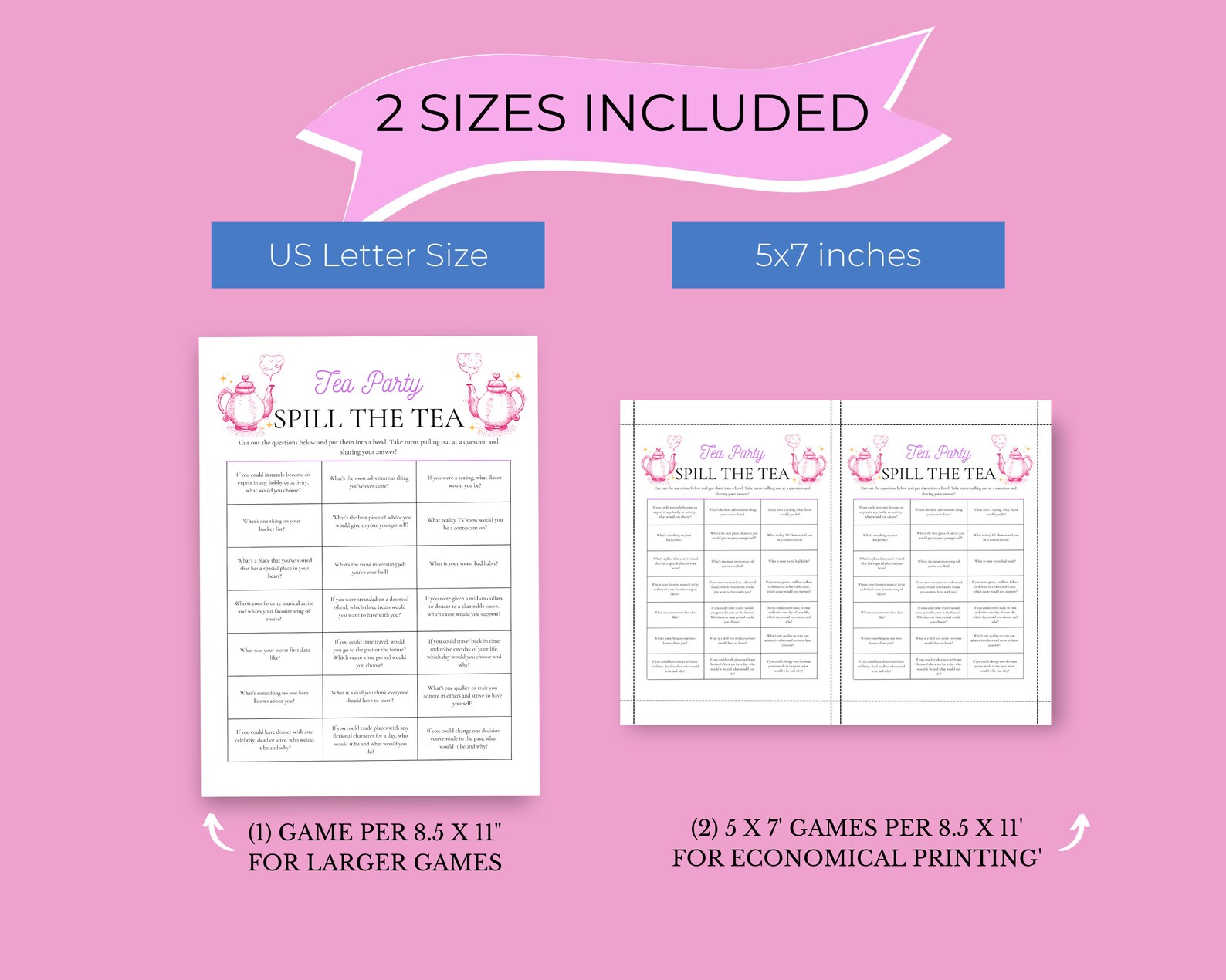 Spill the Tea Game | Tea Party Games Printable | Tea Party Activities ...