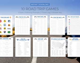 Road Trip Games Bundle: Scavenger Hunt & Car Activities (Digital Download)