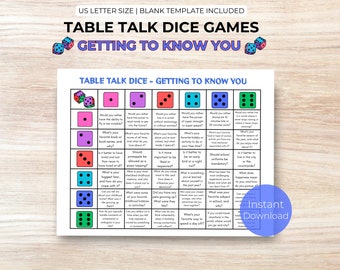 Getting To Know You Game: Table Talk Dice Questions (Digital Download)