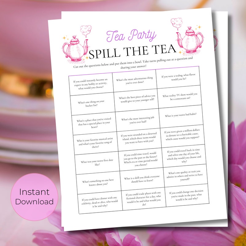 Spill the Tea Game - Etsy