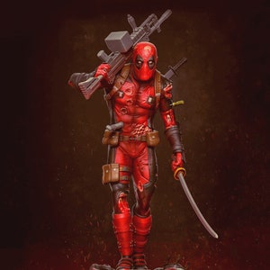 Deadpool Stl File 3D Print Design Figurine Comics Character