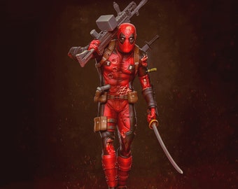 Deadpool Stl File 3D Print Design Figurine Comics Character