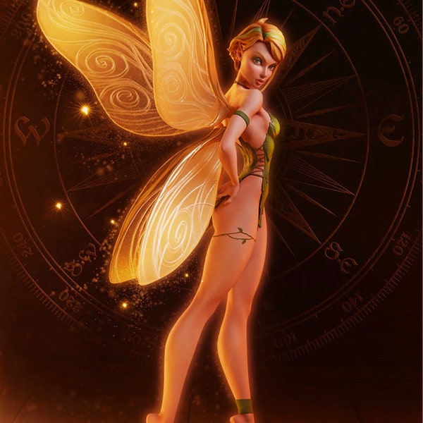 Tinkerbell STL + NSFW Character Peter Pan Fairy Character Digital File Fantasy Model