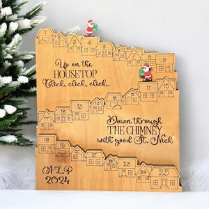 Enchanting Handcrafted Wooden Christmas Countdown Calendar, Personalized Family Keepsake & Gift, Make More Magical Christmas Memories!