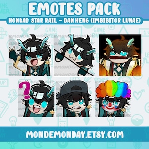 Dan Heng (Imbibitor Lunae) - 6x animated and static emotes bundle A | Twitch, Discord, Youtube
