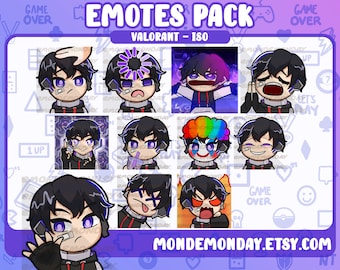 Iso - Conjunto completo de 11 gestos estáticos y animados de Valorant / Twitch, Discord, Youtube