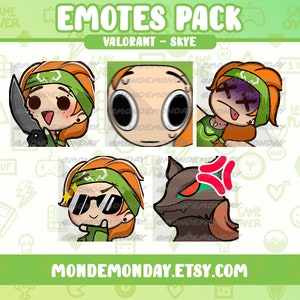 Skye - Valorant static emotes bundle set B | Twitch, Discord, Youtube