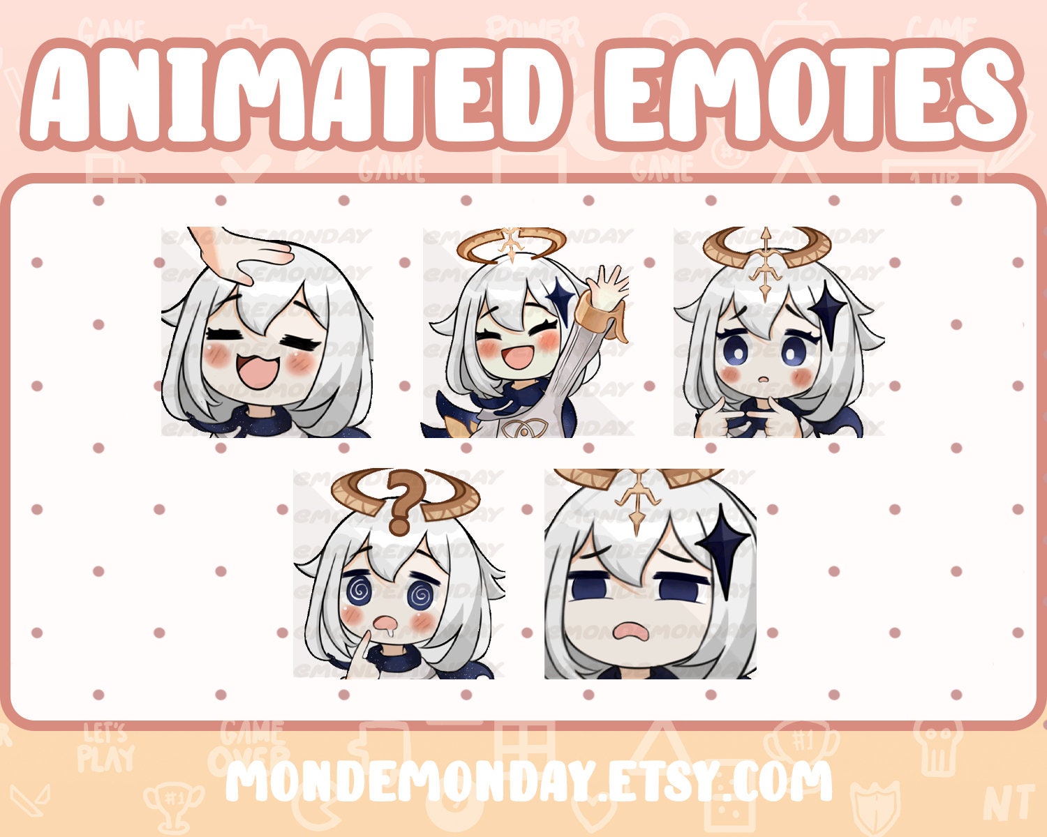 Animated Emotes pack | Paimon from Genshin Impact