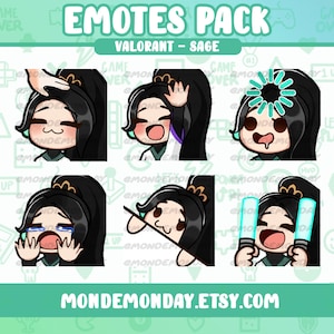 Sage - 6x Valorant complete ANIMATED emotes bundle | Twitch, Discord, YouTube