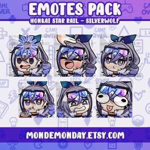 SilverWolf - 6x animated and static emotes bundle A | Twitch, Discord, Youtube