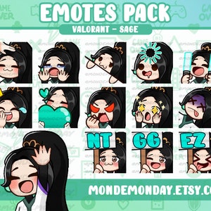 Sage - 14x Valorant complete animated and static emotes set | Twitch, Discord, YouTube
