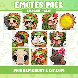 Skye - Valorant complete static emotes bundle | Twitch, Discord, YouTube