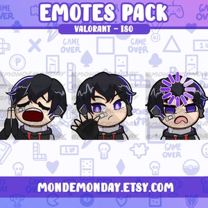 Iso - 3x Valorant ANIMATED emotes bundle B | Twitch, Discord, Youtube