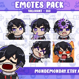 Iso - 6x Valorant animated and static emotes bundle set B | Twitch, Discord, Youtube