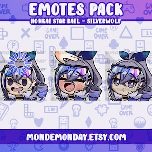 Silver Wolf - 3x animated emotes bundle B | Twitch, Discord, Youtube