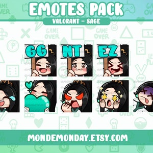 Sage - Valorant complete static emotes bundle | Twitch, Discord, YouTube