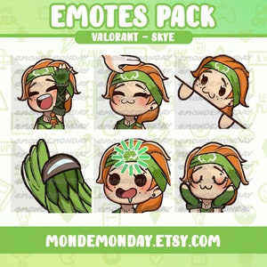 Skye - 6x Valorant complete ANIMATED emotes bundle | Twitch, Discord, YouTube