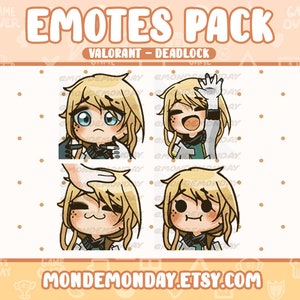 Deadlock - 4x Valorant animated emotes bundle | Twitch, Discord, Youtube