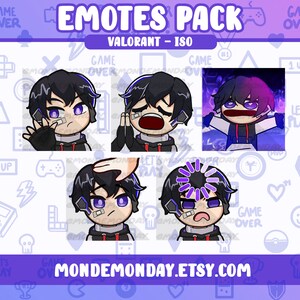 Iso - 5x Valorant ANIMATED emotes bundle | Twitch, Discord, Youtube