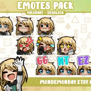 Deadlock - 10x Valorant complete animated and static emotes set | Twitch, Discord, Youtube