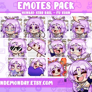 Fu Xuan - 12x complete animated and static emotes set | Twitch, Discord, Youtube