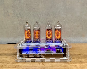 Комплект часов Nixie IN-14 (с трубками) прозрачный корпус